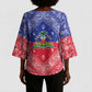 Afro Haiti Paisley Kimono Sleeve Blouse Haitian Flag Bandana Style