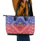 Afro Haiti Paisley Leather Tote Bag Haitian Flag Bandana Style - African Pride
