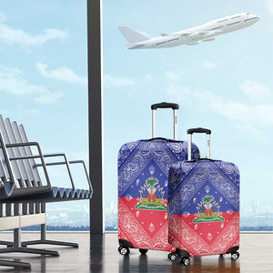Afro Haiti Paisley Luggage Cover Haitian Flag Bandana Style - African Pride