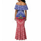 Afro Haiti Paisley Mermaid Dress Haitian Flag Bandana Style LT05