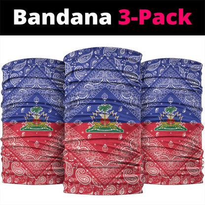 Afro Haiti Paisley Neck Gaiter Haitian Flag Bandana Style - African Pride