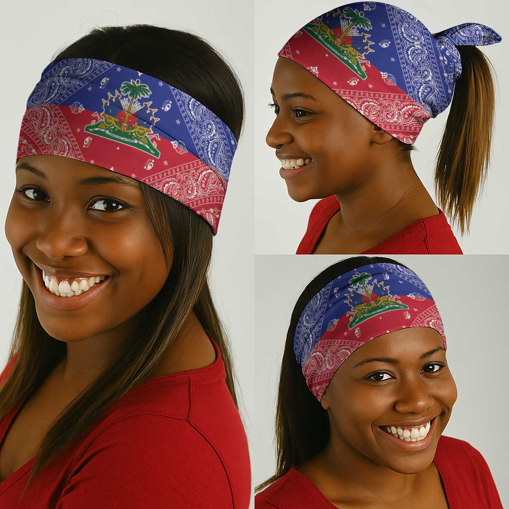 Afro Haiti Paisley Neck Gaiter Haitian Flag Bandana Style - African Pride