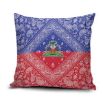 Afro Haiti Paisley Pillow Cover Haitian Flag Bandana Style
