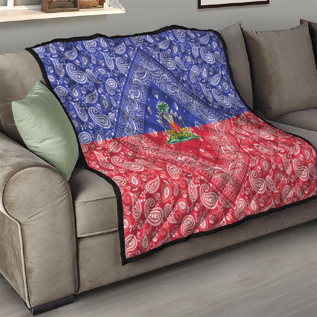 Afro Haiti Paisley Quilt Haitian Flag Bandana Style - African Pride