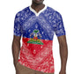 Afro Haiti Paisley Rugby Jersey Haitian Flag Bandana Style LT05
