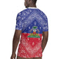 Afro Haiti Paisley Rugby Jersey Haitian Flag Bandana Style LT05