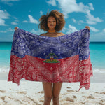 Afro Haiti Paisley Sarong Haitian Flag Bandana Style - African Pride