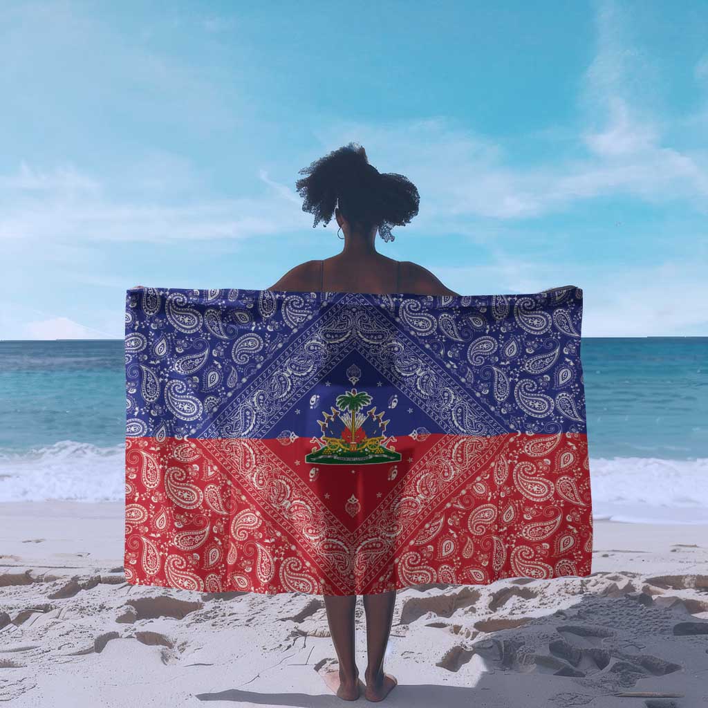 Afro Haiti Paisley Sarong Haitian Flag Bandana Style - African Pride