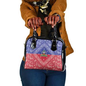 Afro Haiti Paisley Shoulder Handbag Haitian Flag Bandana Style - African Pride