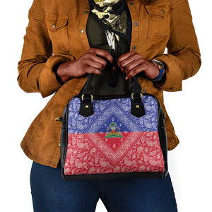 Afro Haiti Paisley Shoulder Handbag Haitian Flag Bandana Style - African Pride