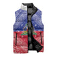 Afro Haiti Paisley Sleeveless Puffer Jacket Haitian Flag Bandana Style