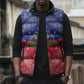 Afro Haiti Paisley Sleeveless Puffer Jacket Haitian Flag Bandana Style