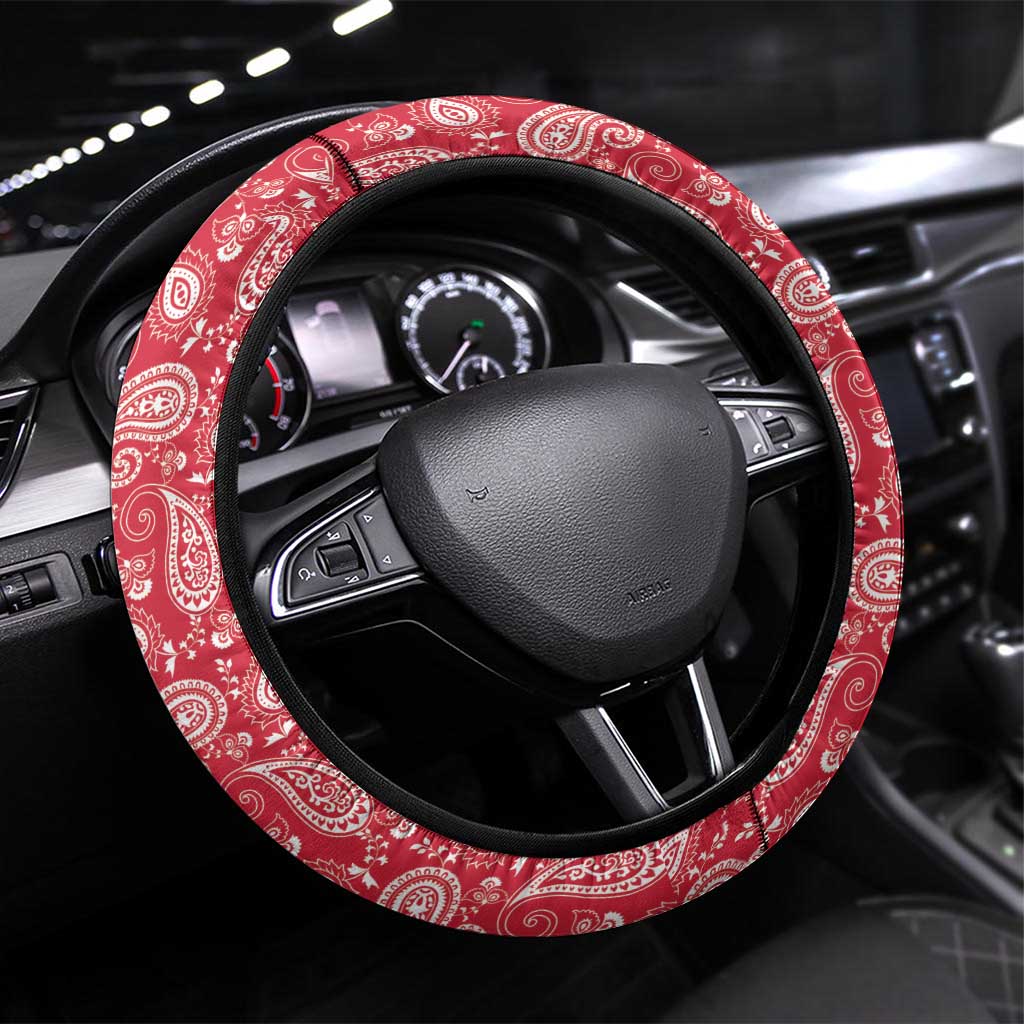 Afro Haiti Paisley Steering Wheel Cover Haitian Flag Bandana Style - African Pride