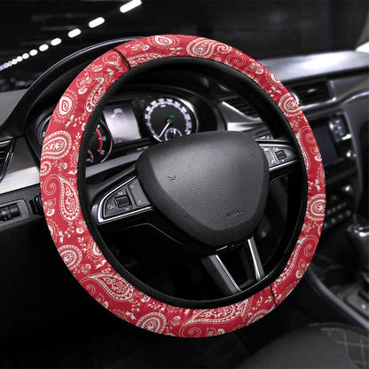Afro Haiti Paisley Steering Wheel Cover Haitian Flag Bandana Style - African Pride