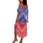 Afro Haiti Paisley Summer Maxi Dress Haitian Flag Bandana Style LT05