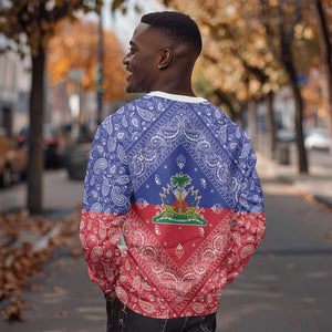 Afro Haiti Paisley Sweatshirt Haitian Flag Bandana Style - African Pride
