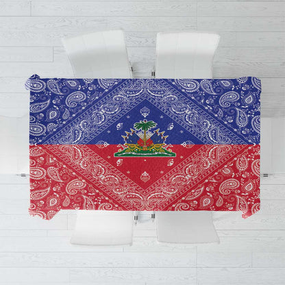 Afro Haiti Paisley Tablecloth Haitian Flag Bandana Style - African Pride
