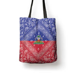 Afro Haiti Paisley Tote Bag Haitian Flag Bandana Style