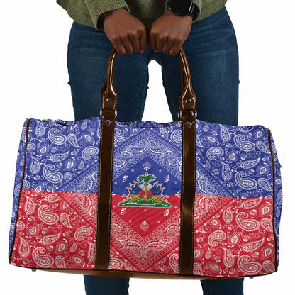 Afro Haiti Paisley Travel Bag Haitian Flag Bandana Style