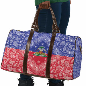 Afro Haiti Paisley Travel Bag Haitian Flag Bandana Style