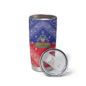 Afro Haiti Paisley Tumbler Cup Haitian Flag Bandana Style - African Pride