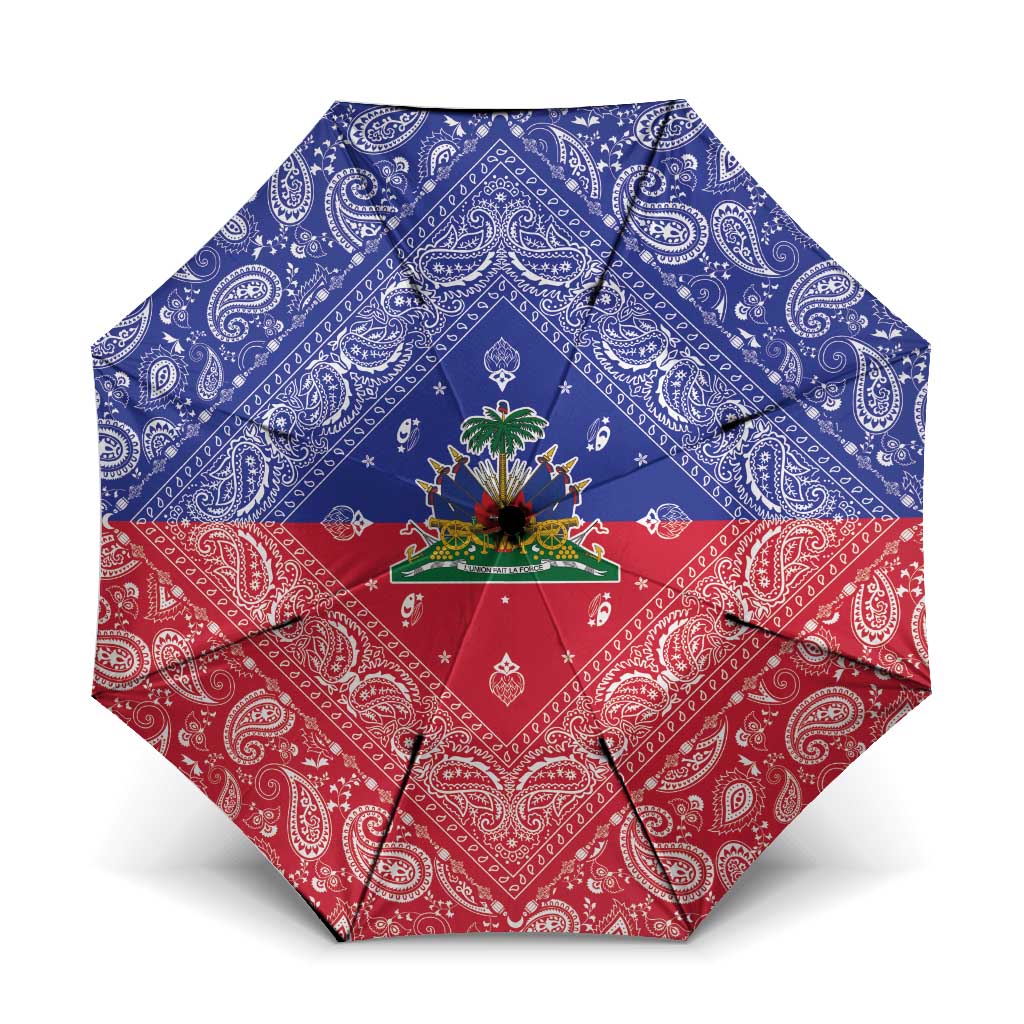 Afro Haiti Paisley Umbrella Haitian Flag Bandana Style