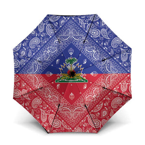 Afro Haiti Paisley Umbrella Haitian Flag Bandana Style