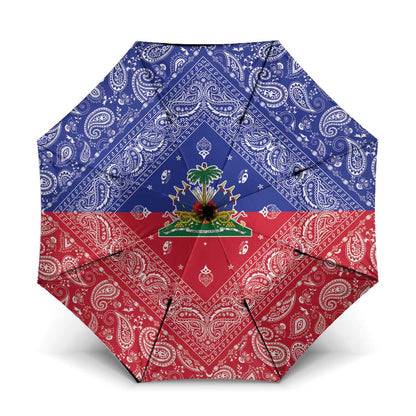 Afro Haiti Paisley Umbrella Haitian Flag Bandana Style