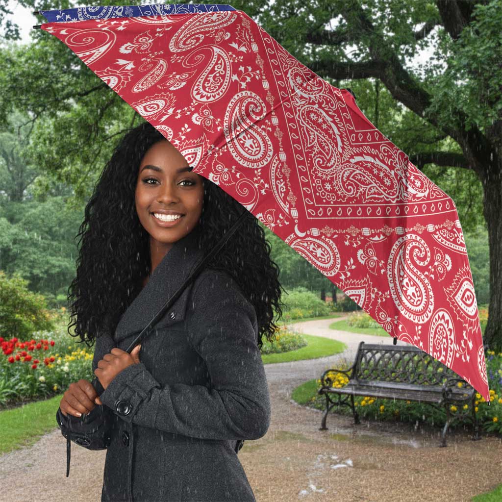 Afro Haiti Paisley Umbrella Haitian Flag Bandana Style