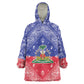 Afro Haiti Paisley Wearable Blanket Hoodie Haitian Flag Bandana Style - African Pride