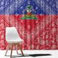 Afro Haiti Paisley Window Curtain Haitian Flag Bandana Style - African Pride