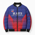 Custom Afro Haiti Football Bomber Puffer Jacket Sporty Style