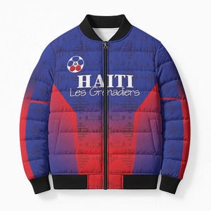 Custom Afro Haiti Football Bomber Puffer Jacket Sporty Style