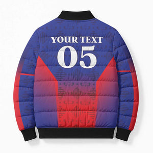 Custom Afro Haiti Football Bomber Puffer Jacket Sporty Style