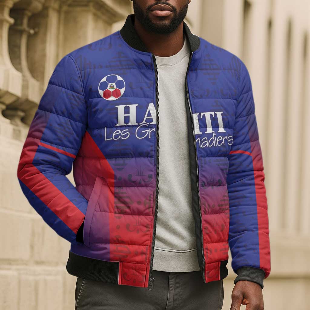 Custom Afro Haiti Football Bomber Puffer Jacket Sporty Style