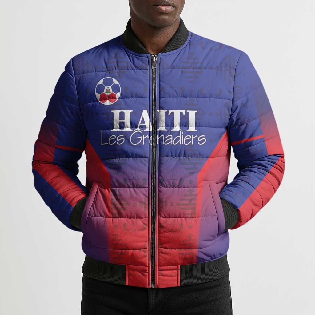 Custom Afro Haiti Football Bomber Puffer Jacket Sporty Style