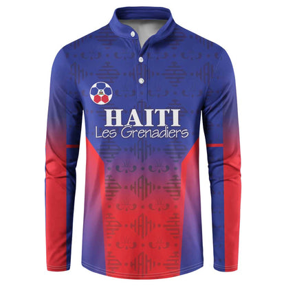 Custom Afro Haiti Football Button Sweatshirt Sporty Style