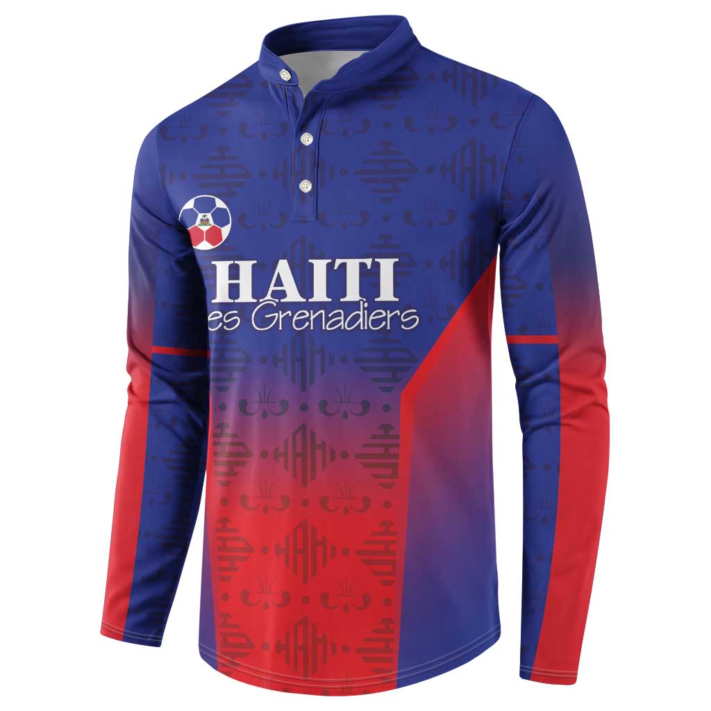 Custom Afro Haiti Football Button Sweatshirt Sporty Style