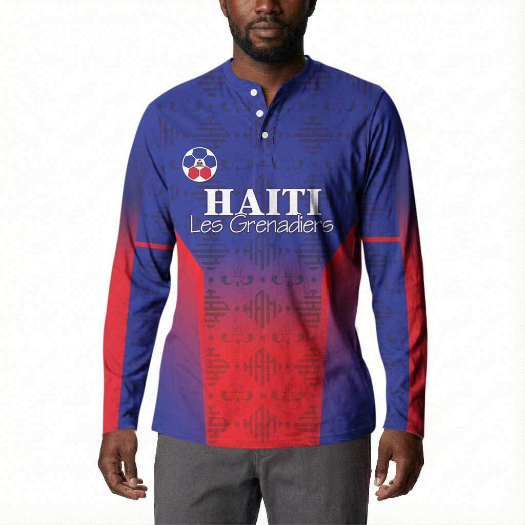 Custom Afro Haiti Football Button Sweatshirt Sporty Style