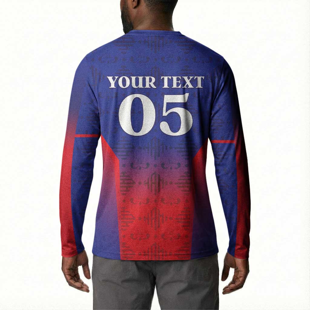 Custom Afro Haiti Football Button Sweatshirt Sporty Style