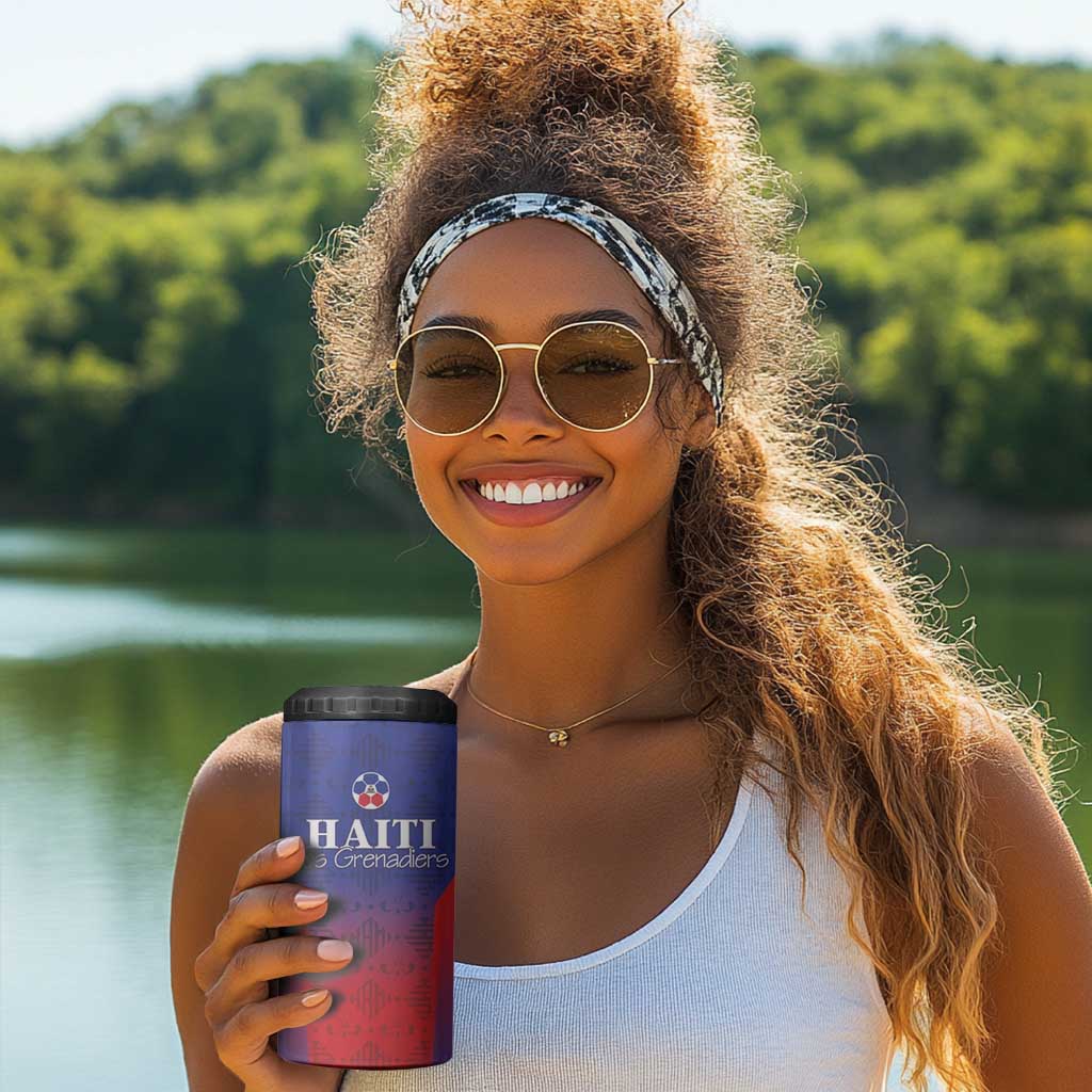 Custom Afro Haiti Football 4 in 1 Can Cooler Tumbler Sporty Style - African Pride