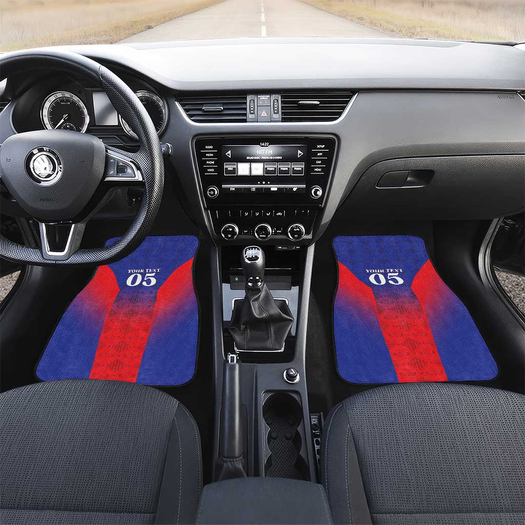 Custom Afro Haiti Football Car Mats Sporty Style - African Pride