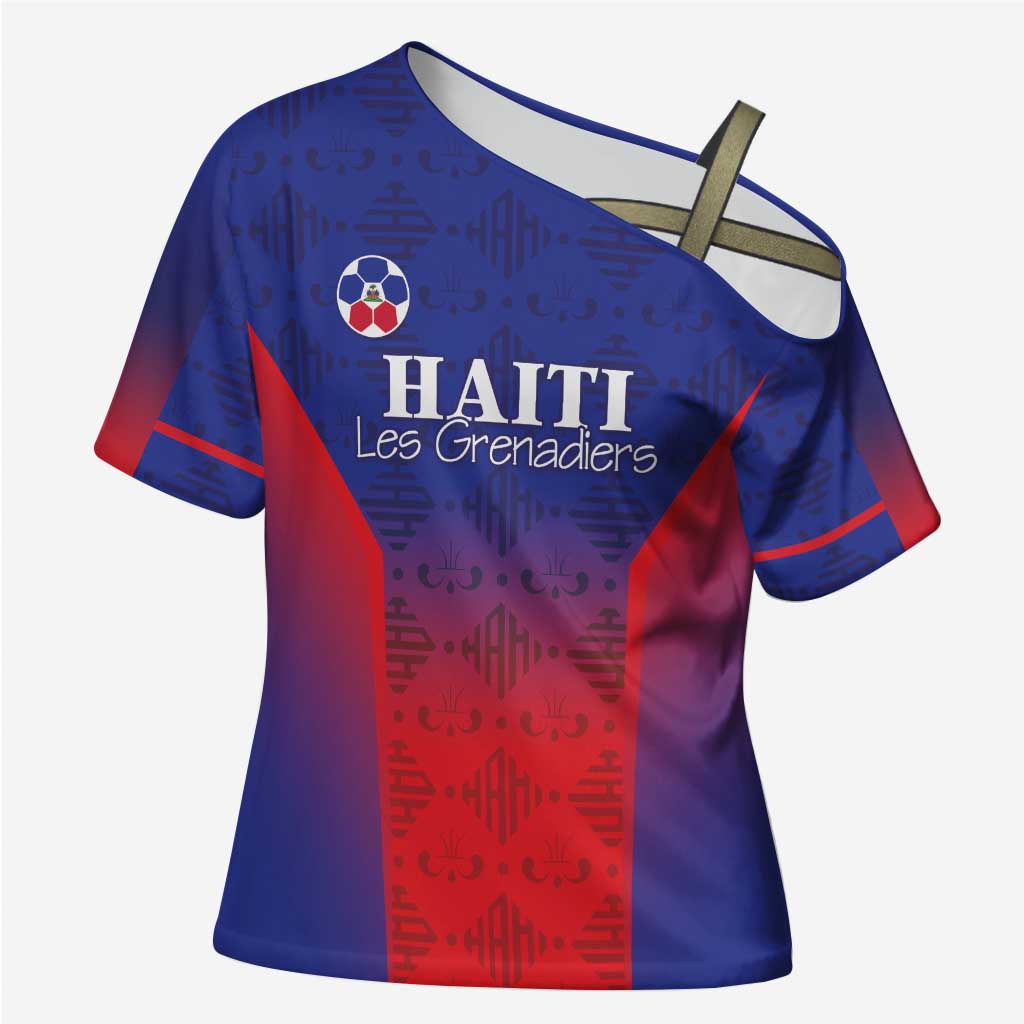 Custom Afro Haiti Football Cross Shoulder Shirt Sporty Style