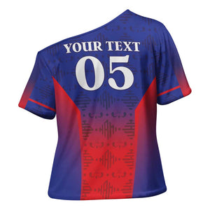 Custom Afro Haiti Football Cross Shoulder Shirt Sporty Style