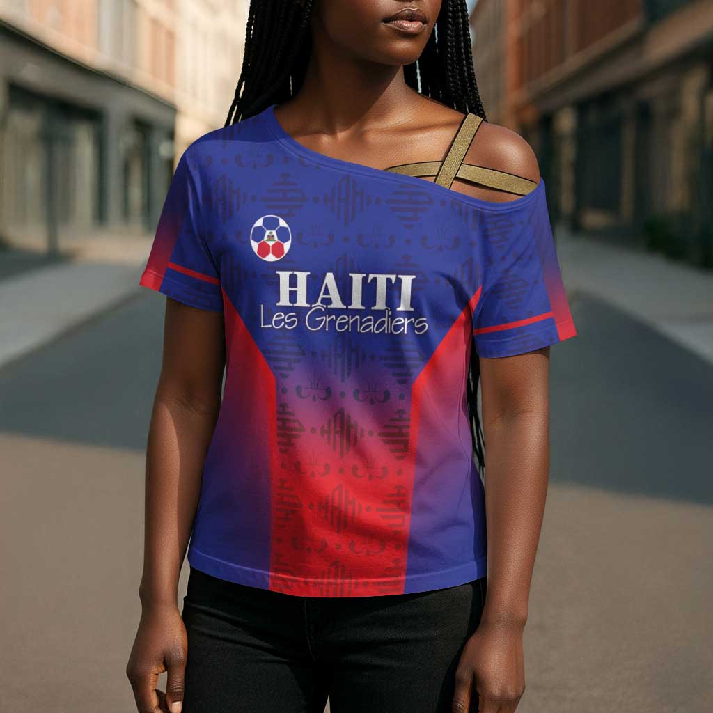 Custom Afro Haiti Football Cross Shoulder Shirt Sporty Style