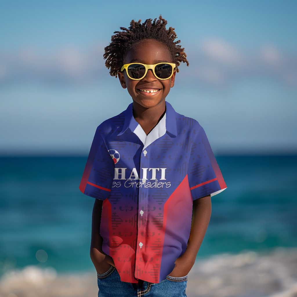Custom Afro Haiti Football Kid Hawaiian Shirt Sporty Style LT05