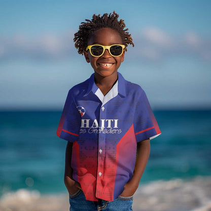 Custom Afro Haiti Football Kid Hawaiian Shirt Sporty Style LT05