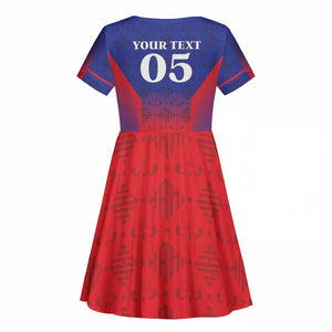 Custom Afro Haiti Football Kid Short Sleeve Dress Sporty Style LT05