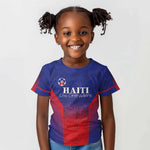 Custom Afro Haiti Football Kid T shirt Sporty Style LT05