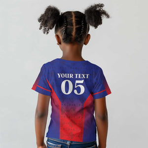 Custom Afro Haiti Football Kid T shirt Sporty Style LT05